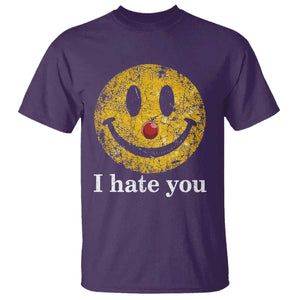 I Hate You Smile Face Meme T Shirt Funny Sarcastic Joke Meme TS14 Purple Print Your Wear