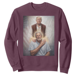 Trump Jesus Sweatshirt Funny Divine Leader Political Meme TS14 Maroon Print Your Wear