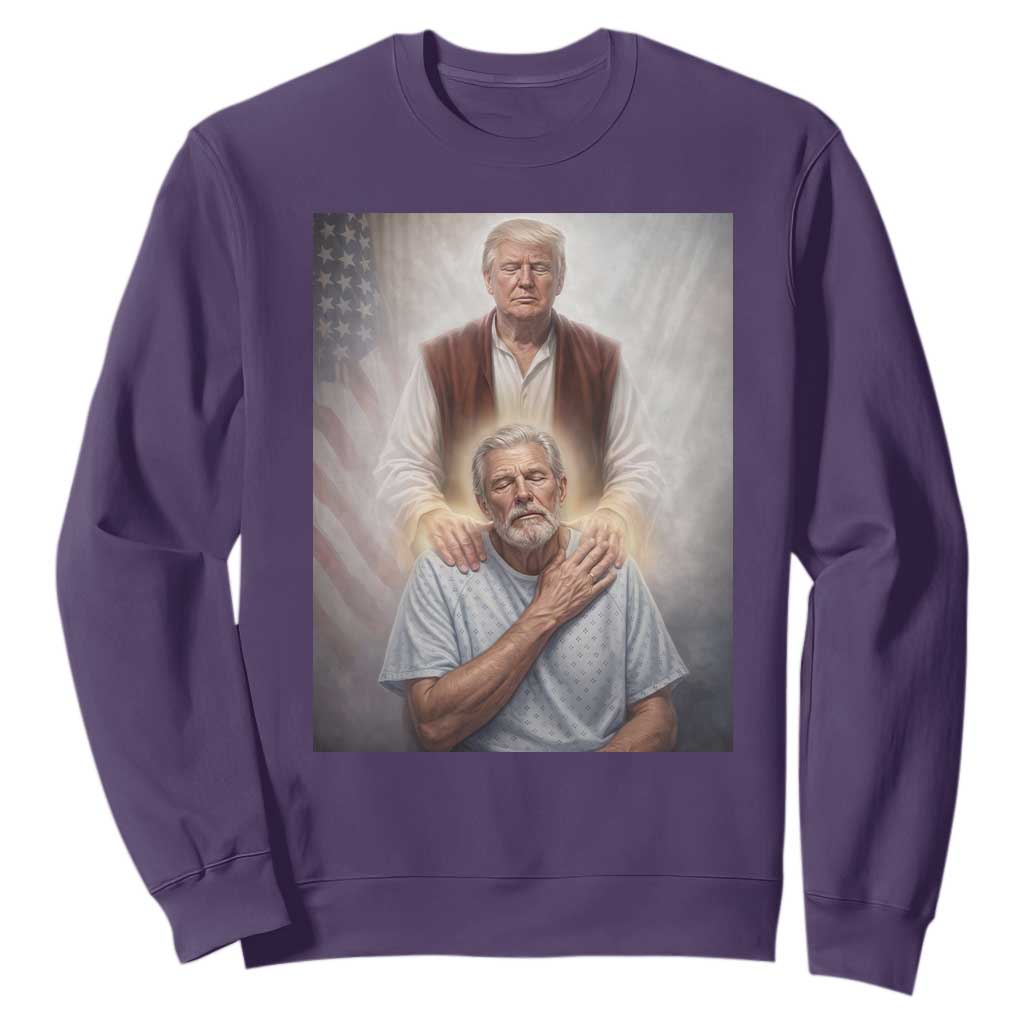 Trump Jesus Sweatshirt Funny Divine Leader Political Meme TS14 Purple Print Your Wear