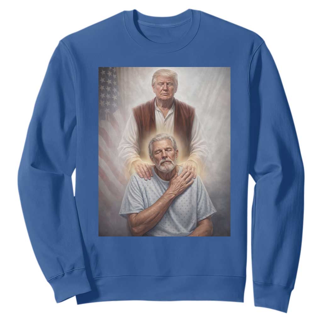 Trump Jesus Sweatshirt Funny Divine Leader Political Meme TS14 Royal Blue Print Your Wear