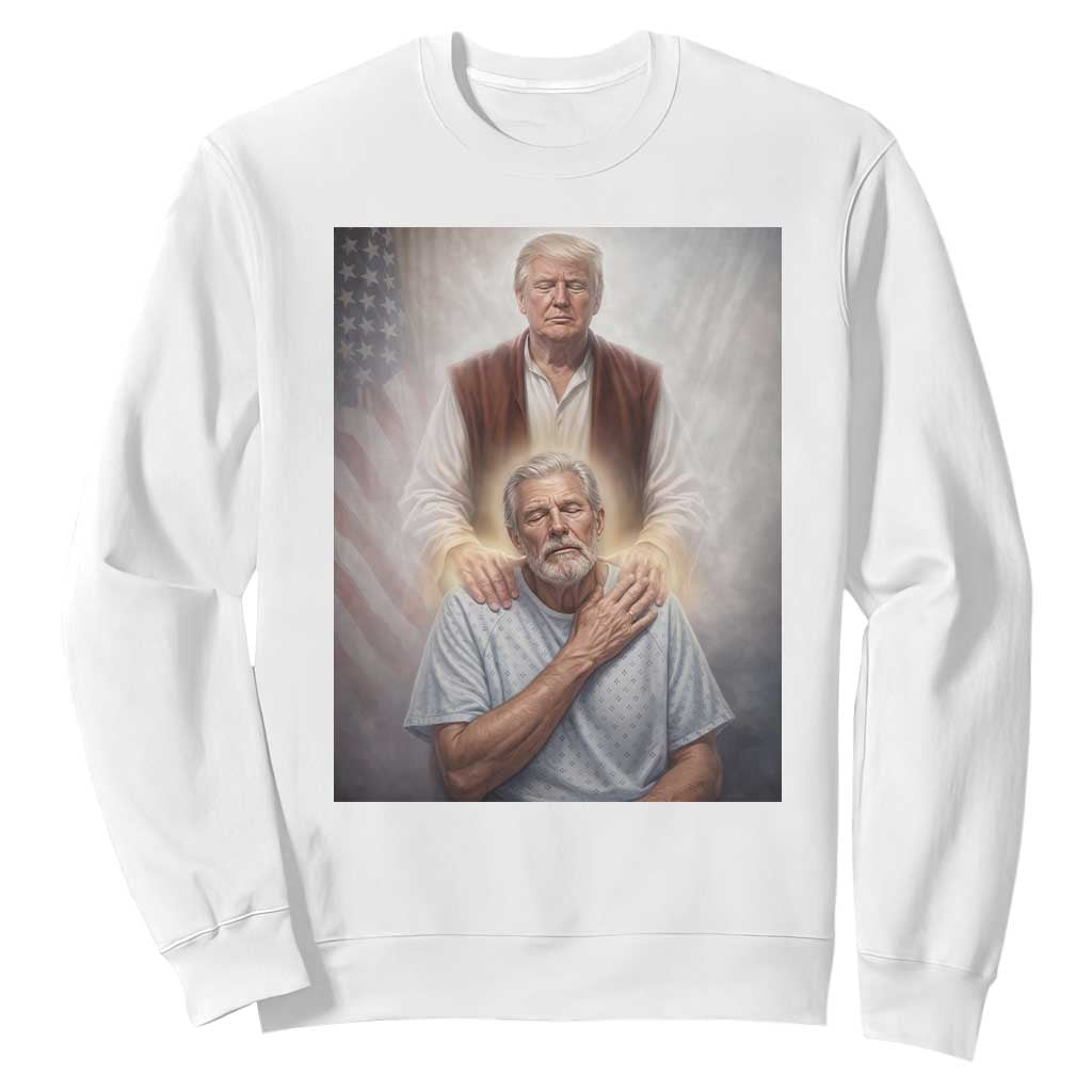 Trump Jesus Sweatshirt Funny Divine Leader Political Meme TS14 White Print Your Wear