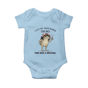 I Cut My Own Bangs Baby Onesie Funny Frog Meme TS14 Light Blue Print Your Wear