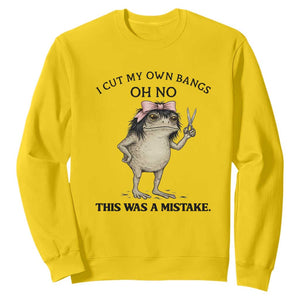I Cut My Own Bangs Sweatshirt Funny Frog Meme TS14 Daisy Print Your Wear