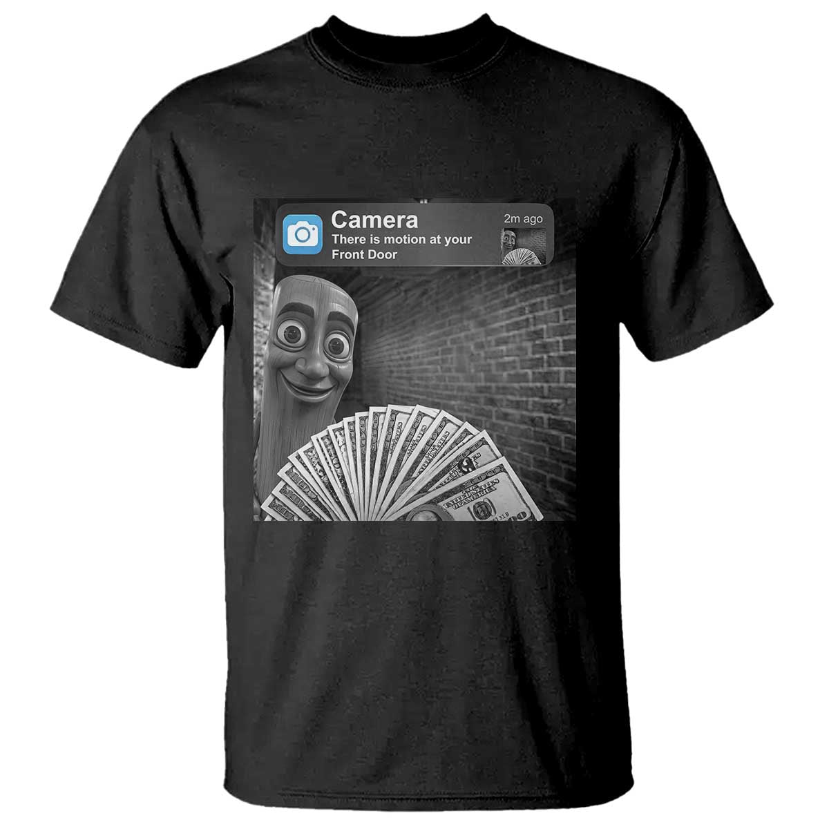 There is Motion at Your Front Door T Shirt Tung Tung Tung Sahur Italian Brainrot Meme TS14 Black Print Your Wear
