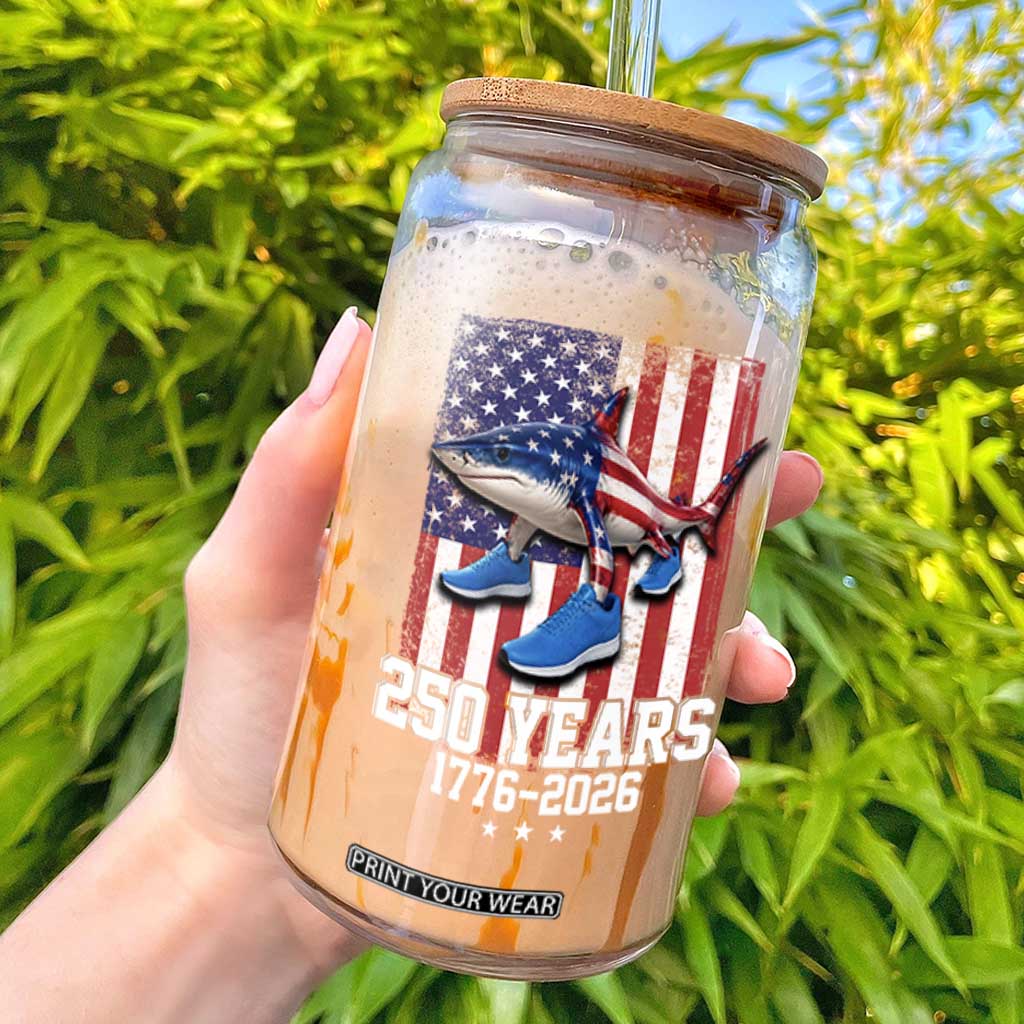 250th America Anniversary Glass Can Tralalero Tralala Italian Brainrot 4th of July Meme TS14 Black Print Your Wear