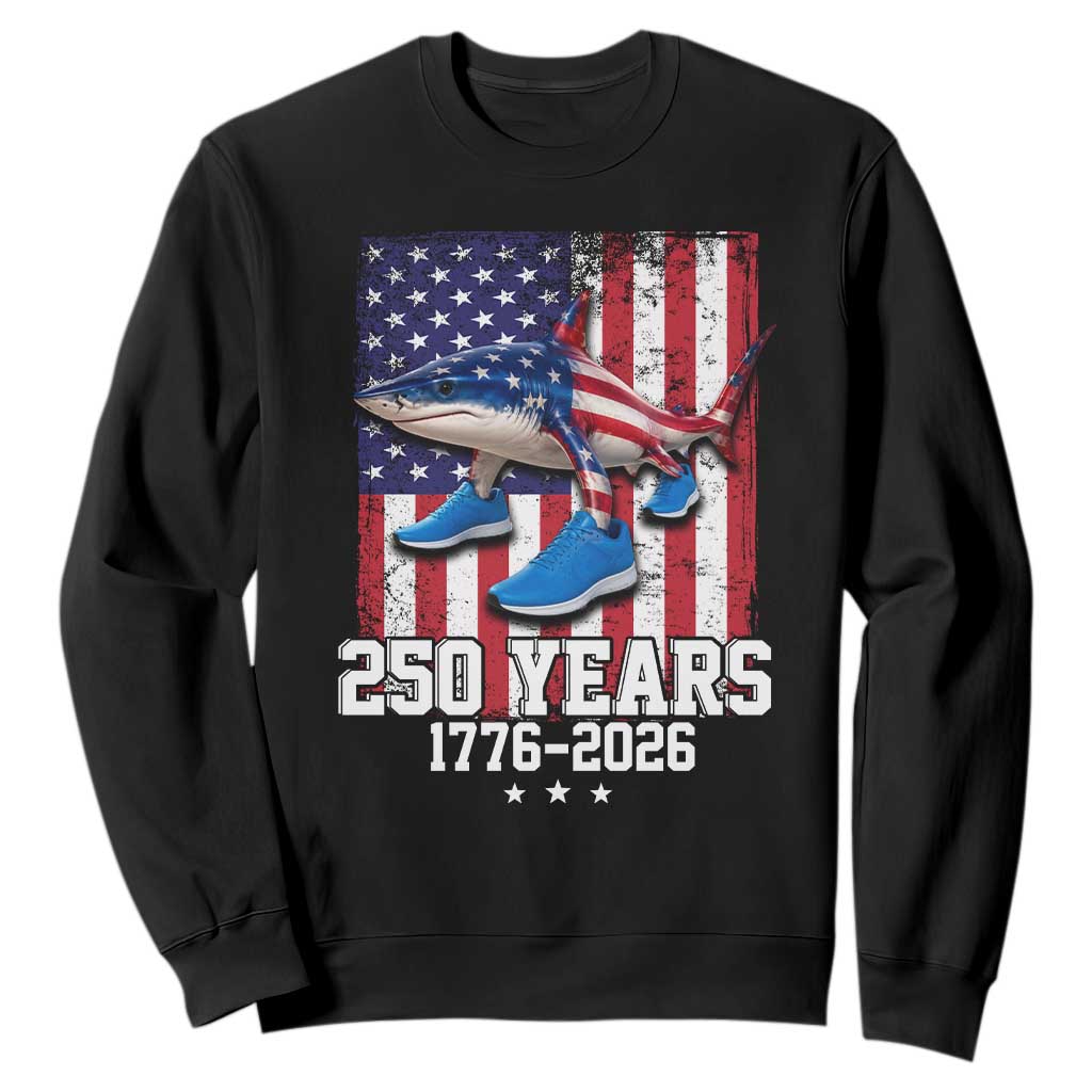 250th America Anniversary Sweatshirt Tralalero Tralala Italian Brainrot 4th of July Meme TS14 Black Print Your Wear