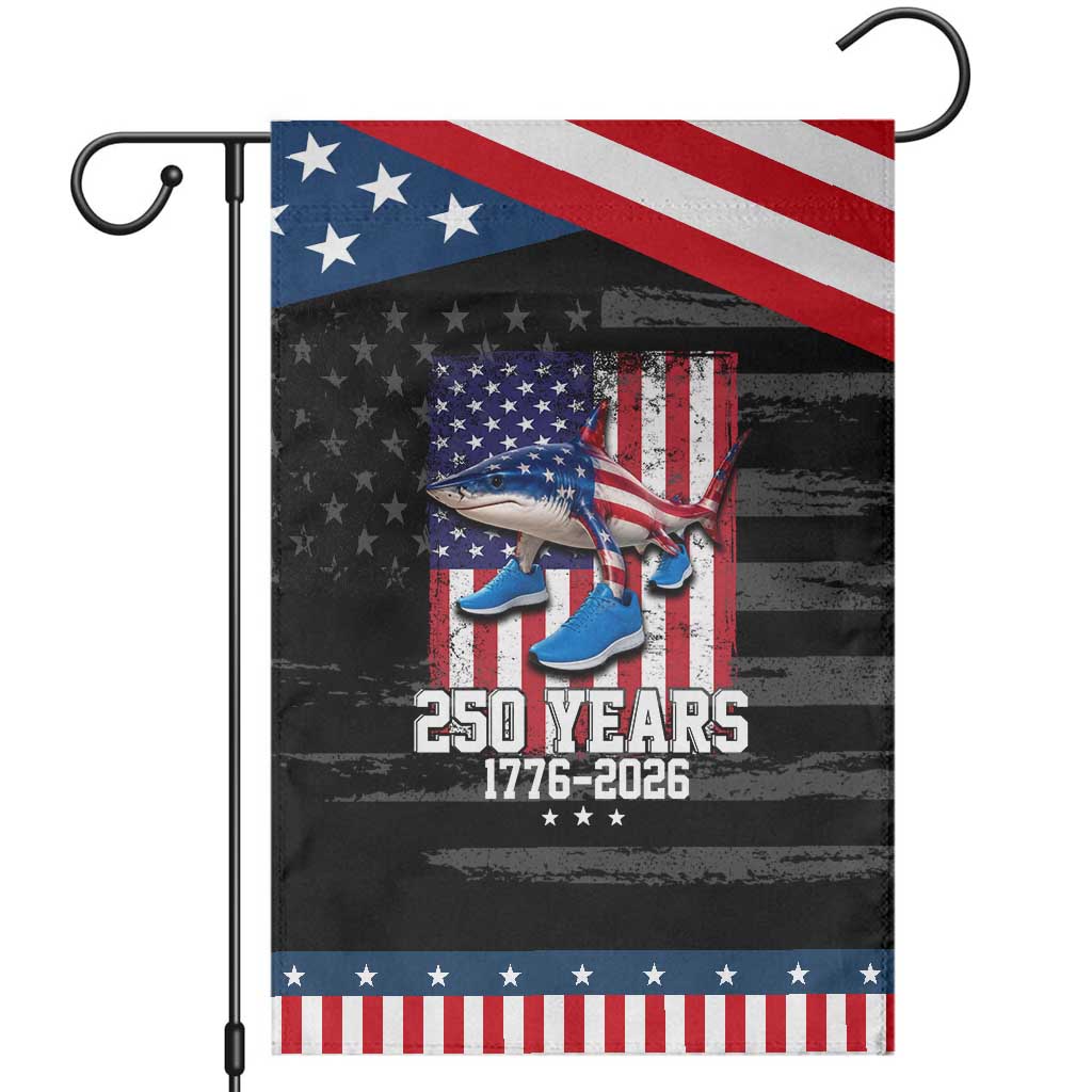 250th America Anniversary Patriotic Garden Flag Tralalero Tralala Italian Brainrot 4th of July Meme TS14 Distressed Black Blue Print Your Wear