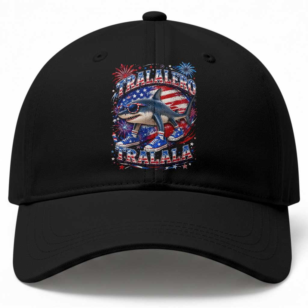 Tralalero Tralala Shark Italian Brainrot 4th Of July Meme Baseball Cap TS14 Print Your Wear