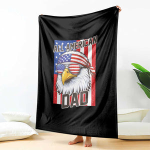 All American Dad 4th of July Throw Blanket Daddy Eagle USA TS14 Print Your Wear