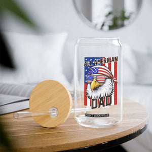 All American Dad 4th of July Glass Can Daddy Eagle USA TS14 Print Your Wear