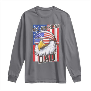 All American Dad 4th of July Long Sleeve Shirt Daddy Eagle USA TS14 Charcoal Print Your Wear