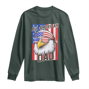 All American Dad 4th of July Long Sleeve Shirt Daddy Eagle USA TS14 Dark Forest Green Print Your Wear