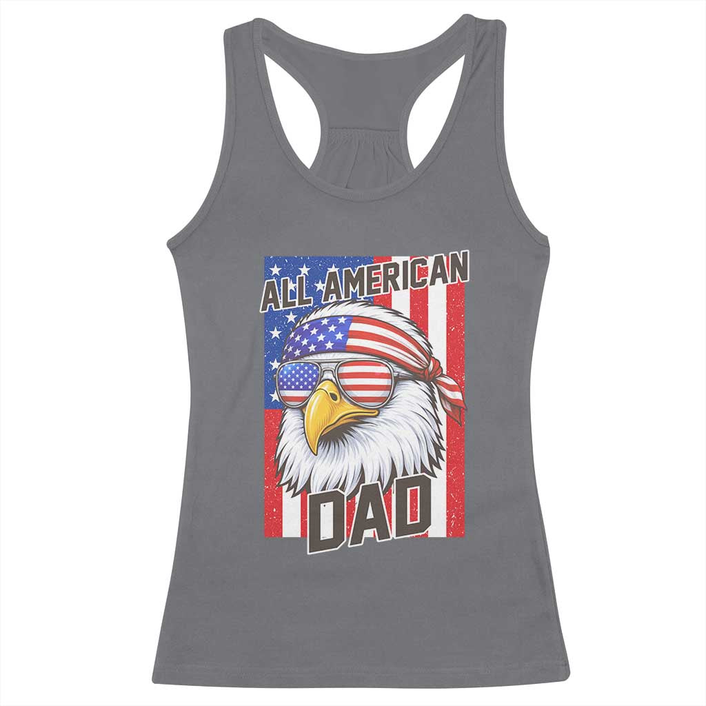 All American Dad 4th of July Racerback Tank Top Daddy Eagle USA TS14 Charcoal Print Your Wear
