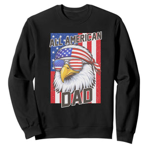 All American Dad 4th of July Sweatshirt Daddy Eagle USA TS14 Black Print Your Wear