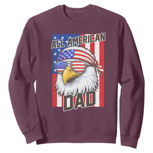 All American Dad 4th of July Sweatshirt Daddy Eagle USA TS14 Maroon Print Your Wear