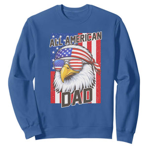 All American Dad 4th of July Sweatshirt Daddy Eagle USA TS14 Royal Blue Print Your Wear