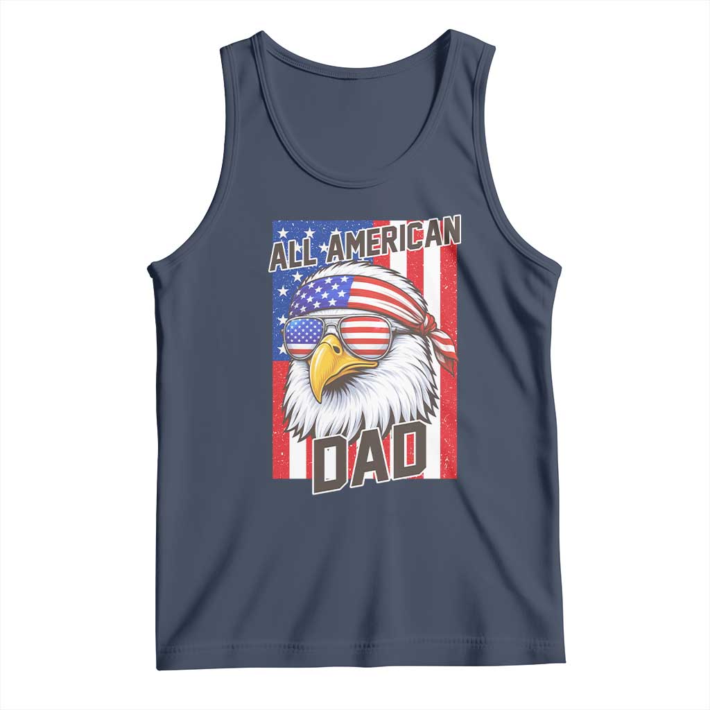 All American Dad 4th of July Tank Top Daddy Eagle USA TS14 Navy Print Your Wear