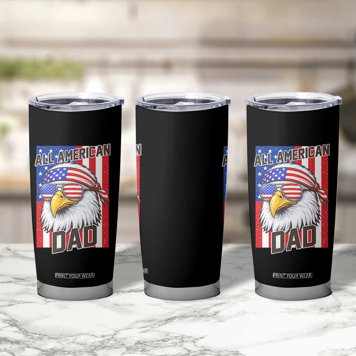 All American Dad 4th of July Tumbler Cup Daddy Eagle USA TS14 Print Your Wear