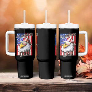 All American Dad 4th of July Tumbler With Handle Daddy Eagle USA TS14 Print Your Wear
