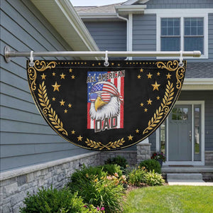 All American Dad 4th of July Patriotic Fan Flag Daddy Eagle USA TS14 2pcs pack Vintage Black Print Your Wear