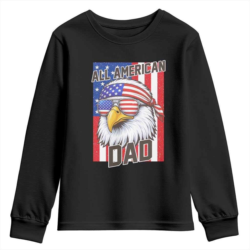 All American Dad 4th of July Youth Sweatshirt Daddy Eagle USA TS14 Black Print Your Wear