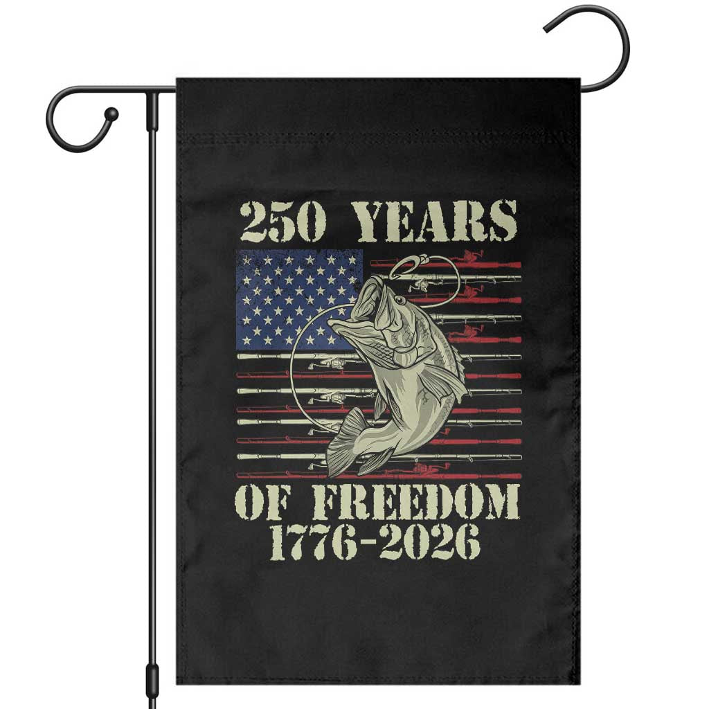 250th Anniversary USA Bass Fishing American Flag Garden Flag TS14 Black Print Your Wear