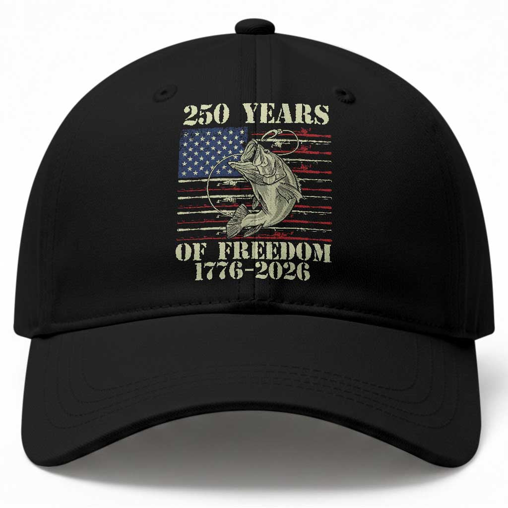250th Anniversary USA Bass Fishing American Flag Baseball Cap TS14 Print Your Wear