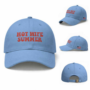 Hot Wife Summer Baseball Cap Funny Newlywed TS14 Baseball Cap Universal Fit Light Blue Print Your Wear