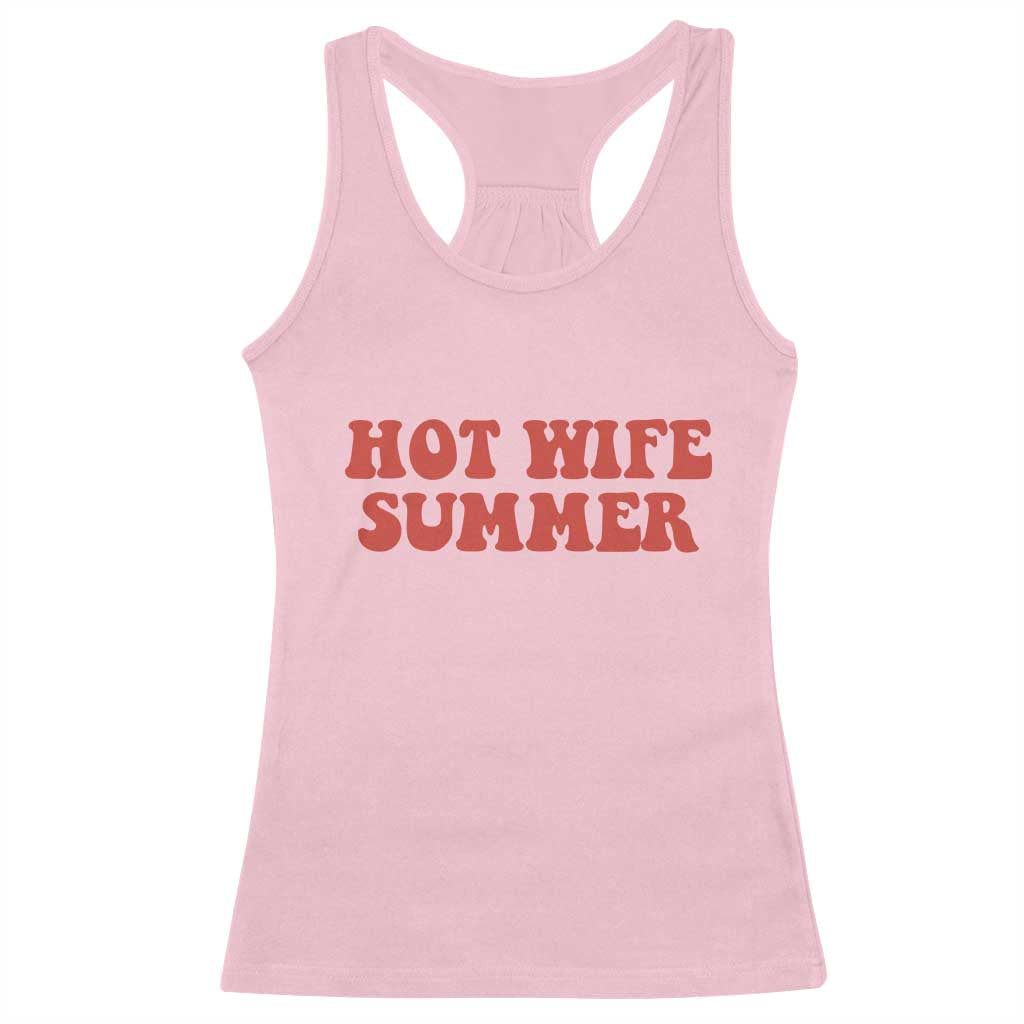 Hot Wife Summer Racerback Tank Top Funny Newlywed TS14 Light Pink Print Your Wear