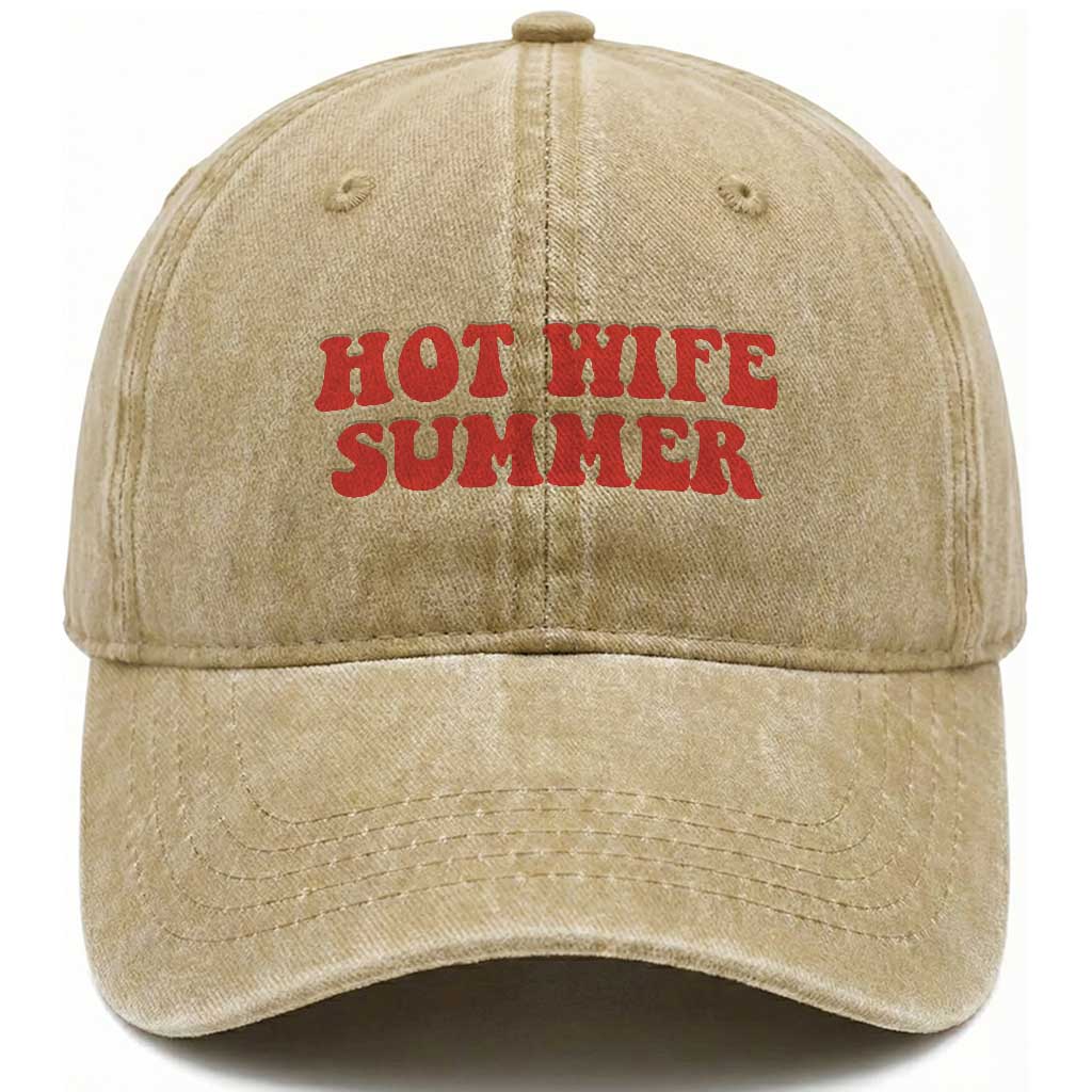 Hot Wife Summer Washed Cotton Baseball Cap Funny Newlywed TS14 Print Your Wear