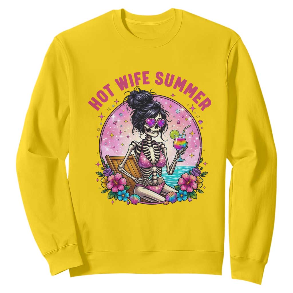 Hot Wife Summer Sweatshirt Funny Newlywed Skeleton TS14 Daisy Print Your Wear