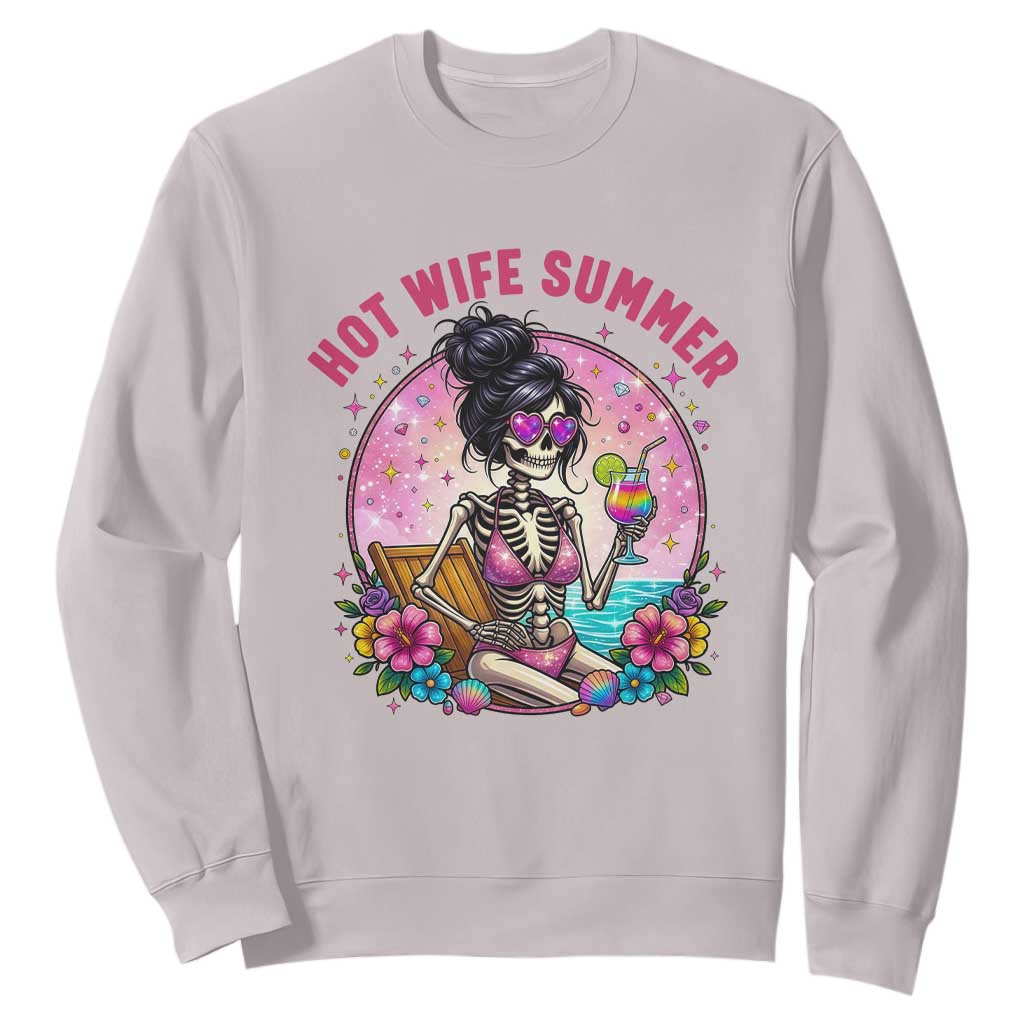 Hot Wife Summer Sweatshirt Funny Newlywed Skeleton TS14 Ice Gray Print Your Wear