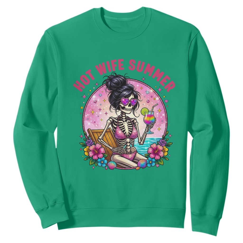 Hot Wife Summer Sweatshirt Funny Newlywed Skeleton TS14 Irish Green Print Your Wear