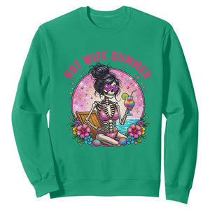 Hot Wife Summer Sweatshirt Funny Newlywed Skeleton TS14 Irish Green Print Your Wear