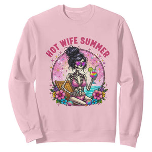 Hot Wife Summer Sweatshirt Funny Newlywed Skeleton TS14 Light Pink Print Your Wear