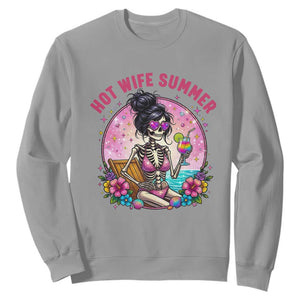 Hot Wife Summer Sweatshirt Funny Newlywed Skeleton TS14 Sport Gray Print Your Wear