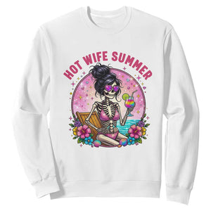 Hot Wife Summer Sweatshirt Funny Newlywed Skeleton TS14 White Print Your Wear
