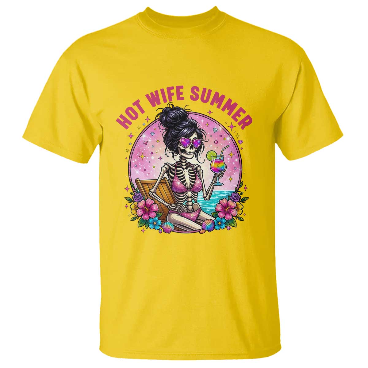 Hot Wife Summer T Shirt Funny Newlywed Skeleton TS14 Daisy Print Your Wear