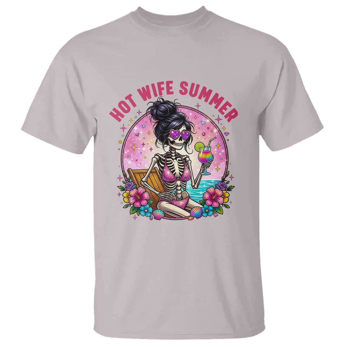 Hot Wife Summer T Shirt Funny Newlywed Skeleton TS14 Ice Gray Print Your Wear
