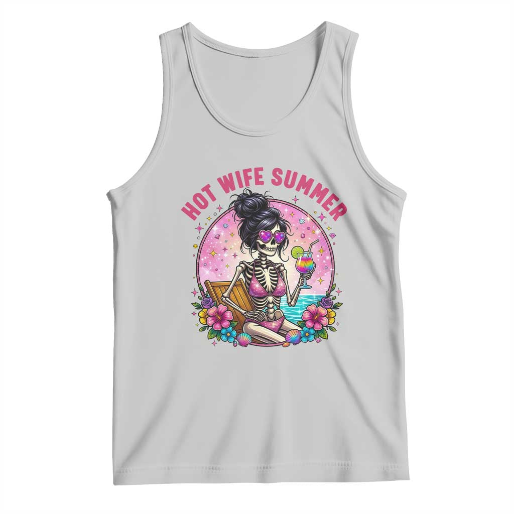 Hot Wife Summer Tank Top Funny Newlywed Skeleton TS14 Ash Print Your Wear