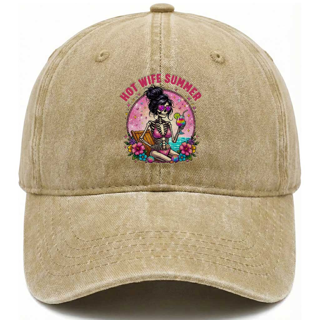 Hot Wife Summer Washed Cotton Baseball Cap Funny Newlywed Skeleton TS14 Print Your Wear