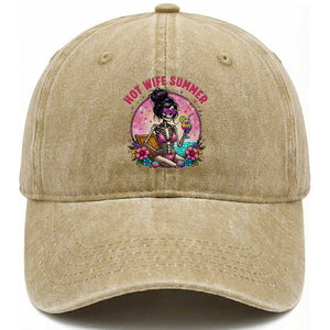 Hot Wife Summer Washed Cotton Baseball Cap Funny Newlywed Skeleton TS14 Print Your Wear