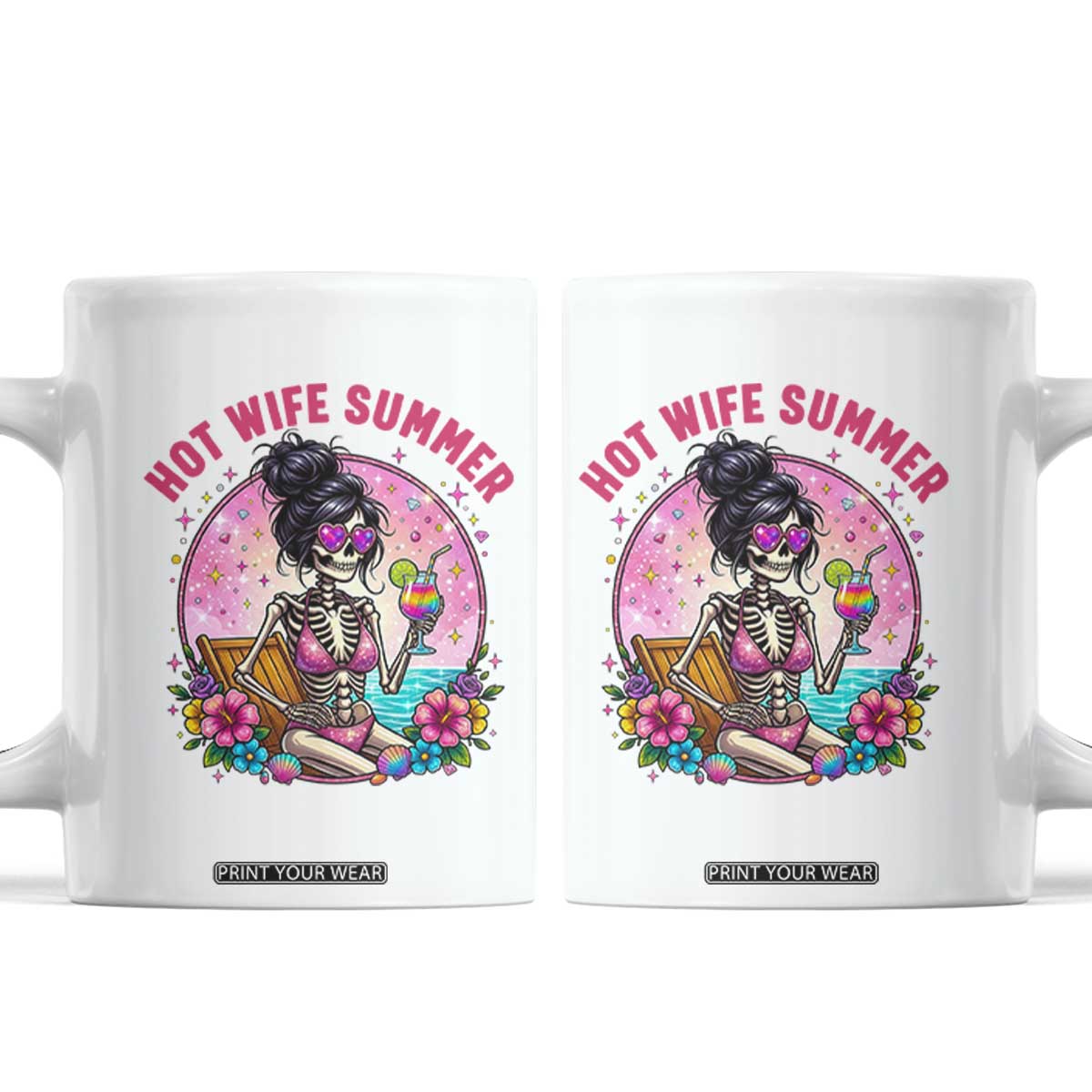 Hot Wife Summer Coffee Mug Funny Newlywed Skeleton TS14 White Print Your Wear