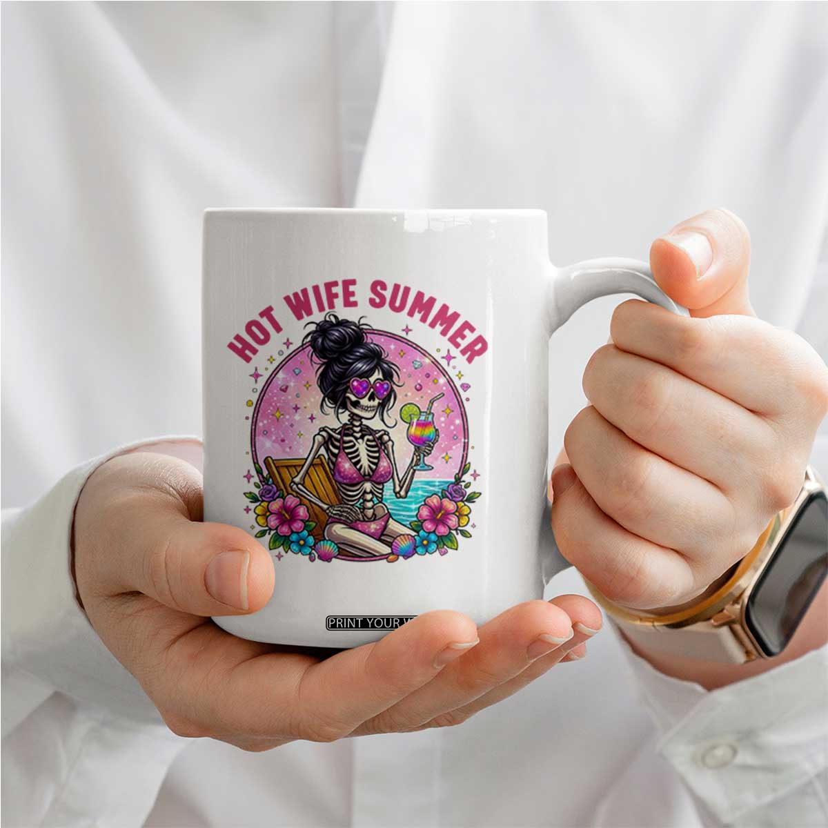 Hot Wife Summer Coffee Mug Funny Newlywed Skeleton TS14 Print Your Wear