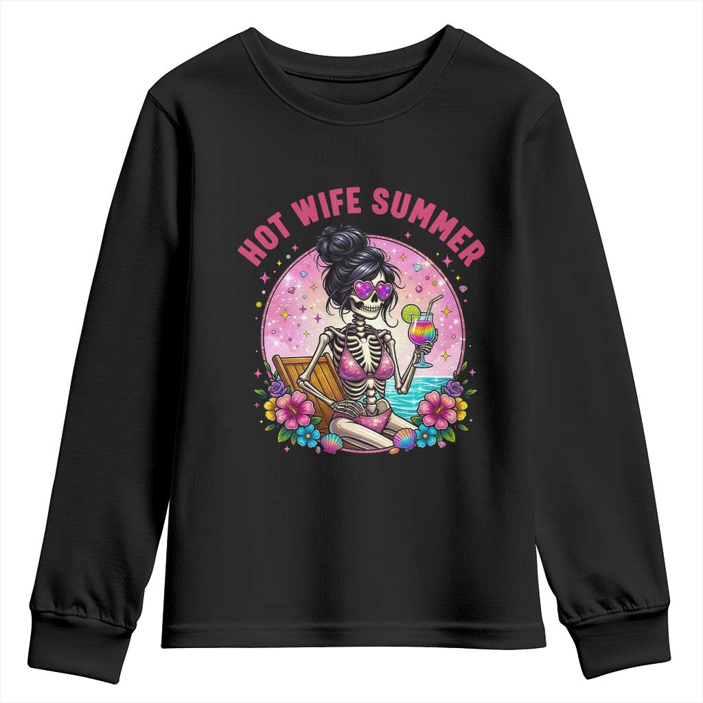 Hot Wife Summer Youth Sweatshirt Funny Newlywed Skeleton TS14 Black Print Your Wear