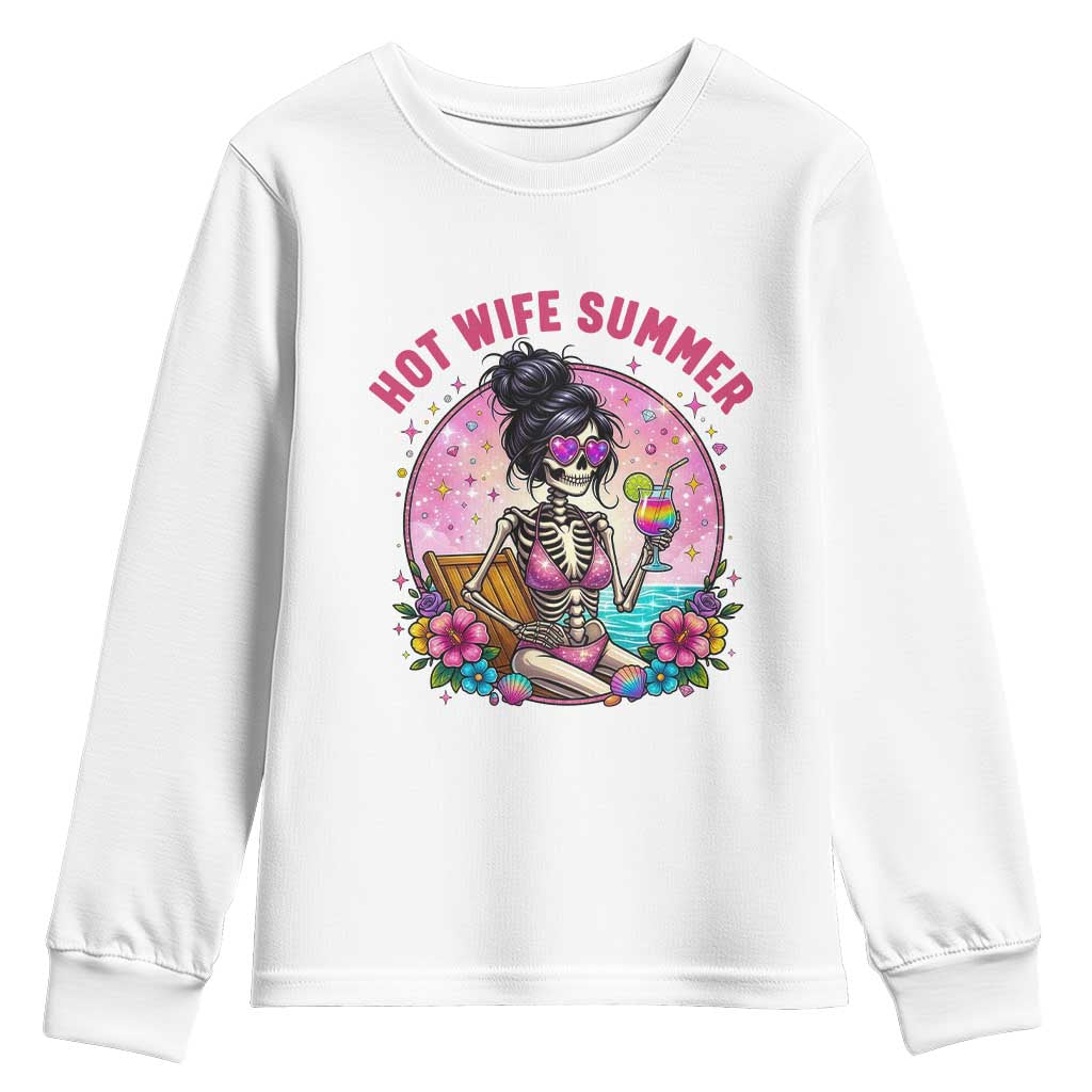 Hot Wife Summer Youth Sweatshirt Funny Newlywed Skeleton TS14 White Print Your Wear