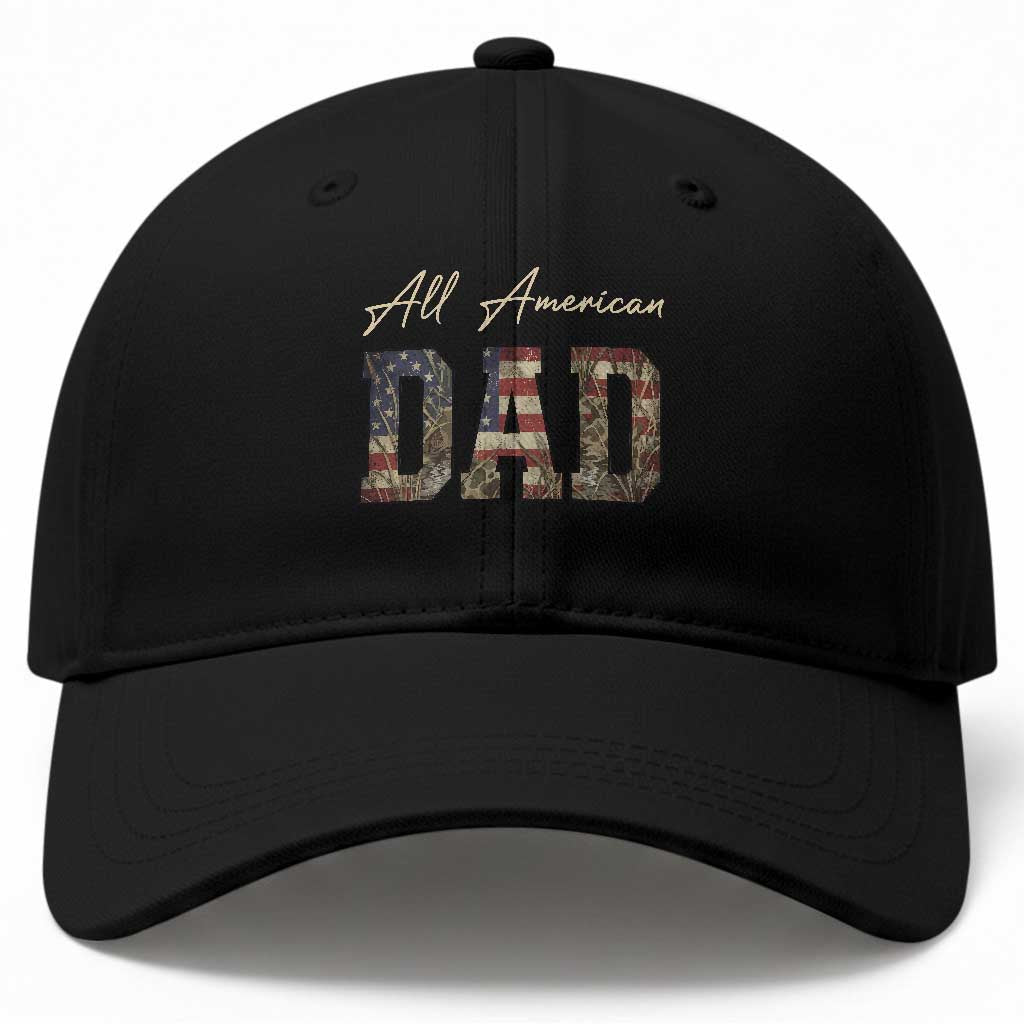 Retro All American Dad Baseball Cap 4th of July Father's Day TS14 Print Your Wear