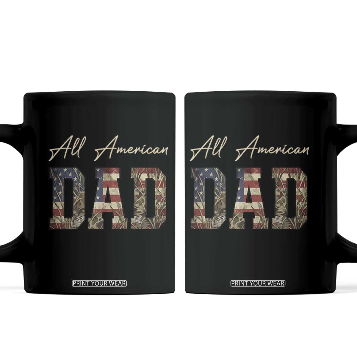 Retro All American Dad Coffee Mug 4th of July Father's Day TS14 Black Print Your Wear
