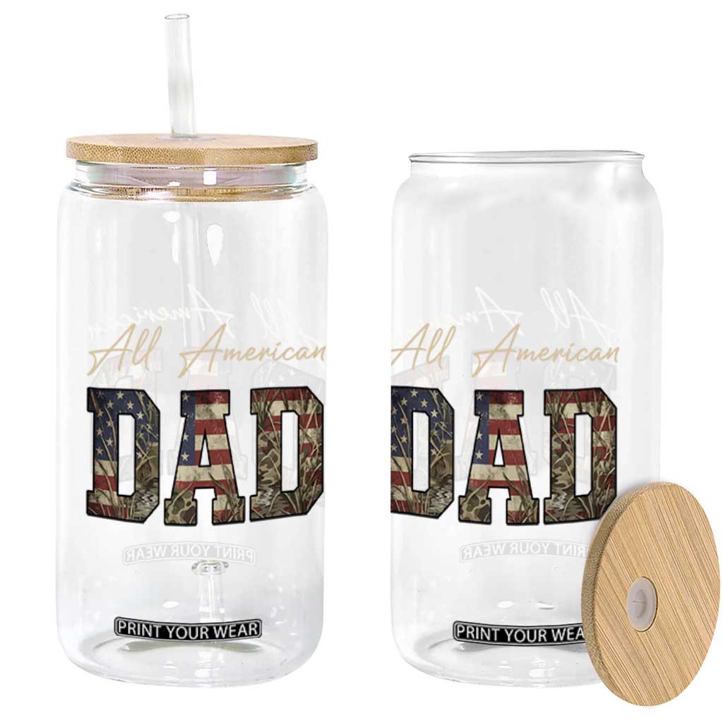 Retro All American Dad Glass Can 4th of July Father's Day TS14 Print Your Wear