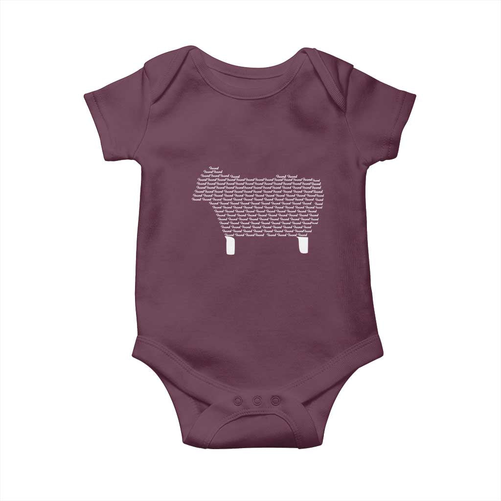 Found Minimalist Sheep Baby Onesie Christian Psalm 23 Lamb TS14 Maroon Print Your Wear